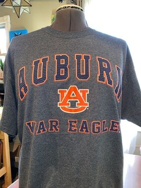 Auburn University War Eagle Graphic Tee - Grayish Navy with Orange/White (605)